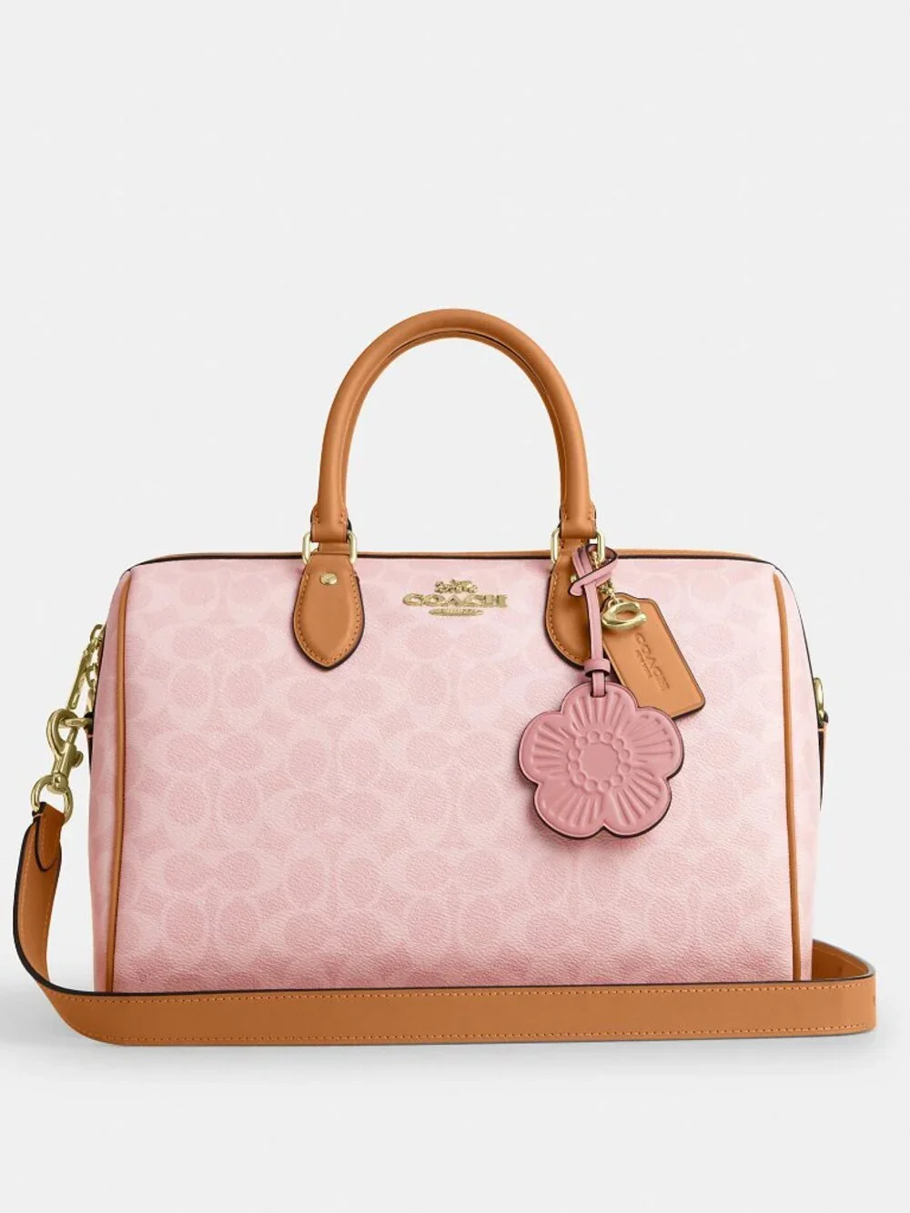 Coach Outlet Rowan Large Satchel Bag In Signature Canvas With Charms